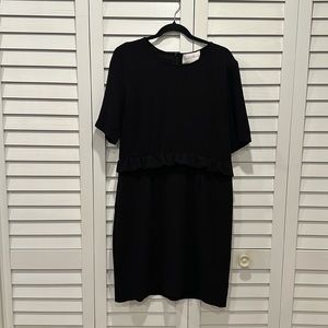Ruffle waist black dress